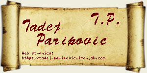 Tadej Paripović vizit kartica